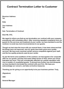 Business Contract Termination Letter Samples Howtowiki