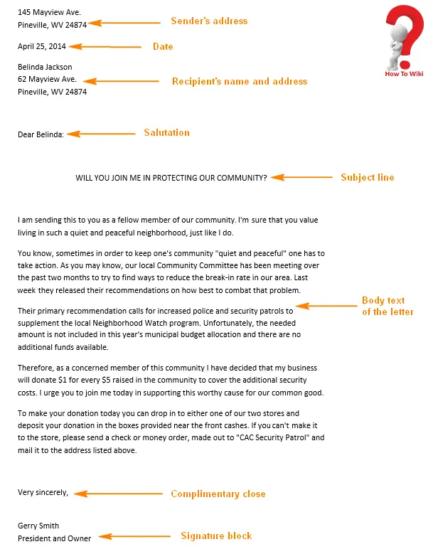 Business Letter Example For A Company