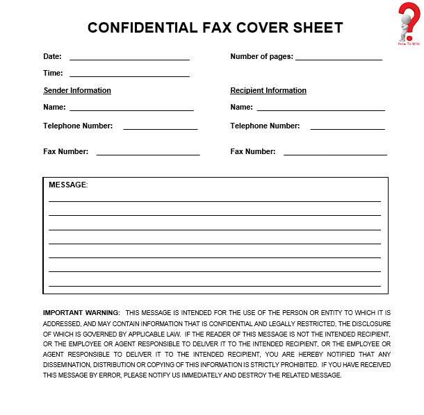 Confidential Fax Cover Sheet