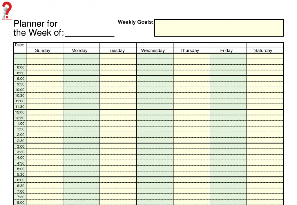 Printable Work Schedule Planner