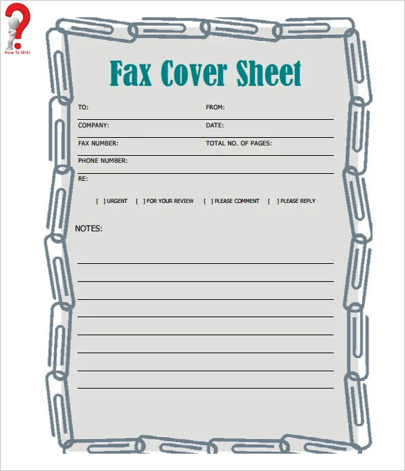 Fax Cover Sheet PDF