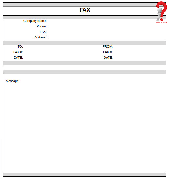Blank Fax cover sheet