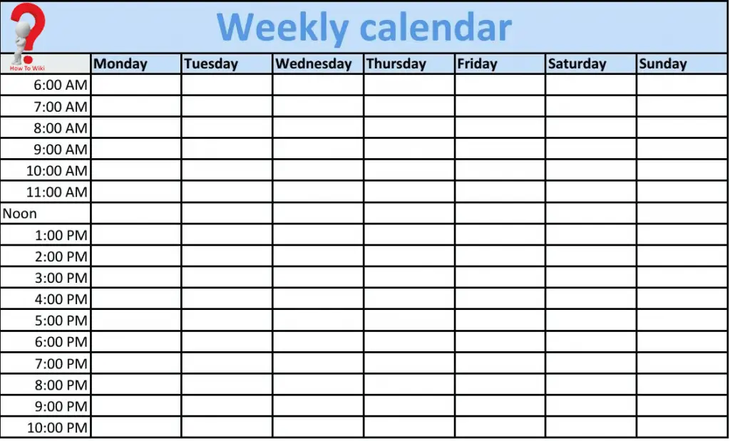 Weekly Planner Excel