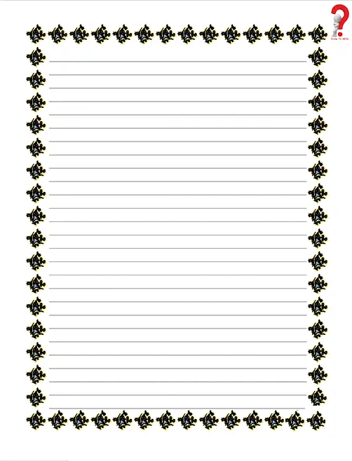 Lined Writing Paper With Border