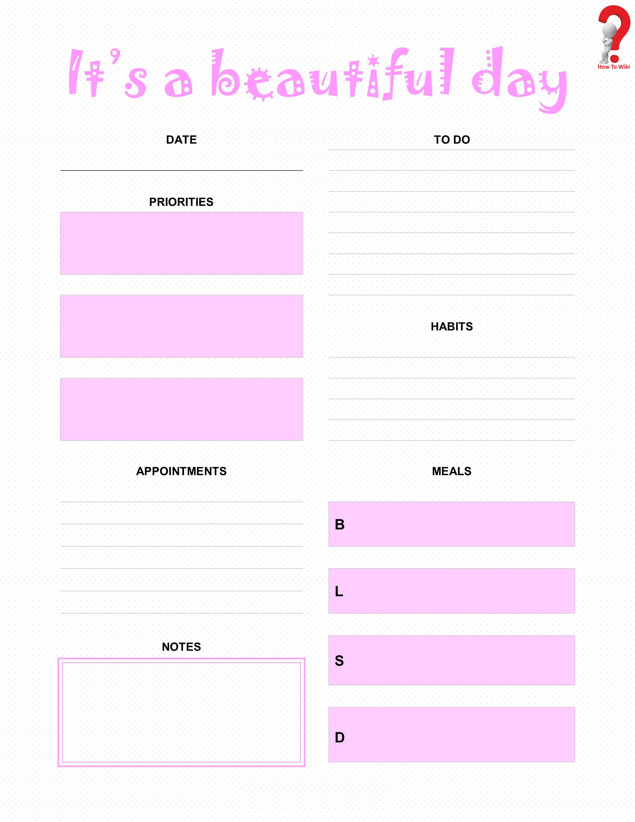 Printable Daily Calendar Planner 