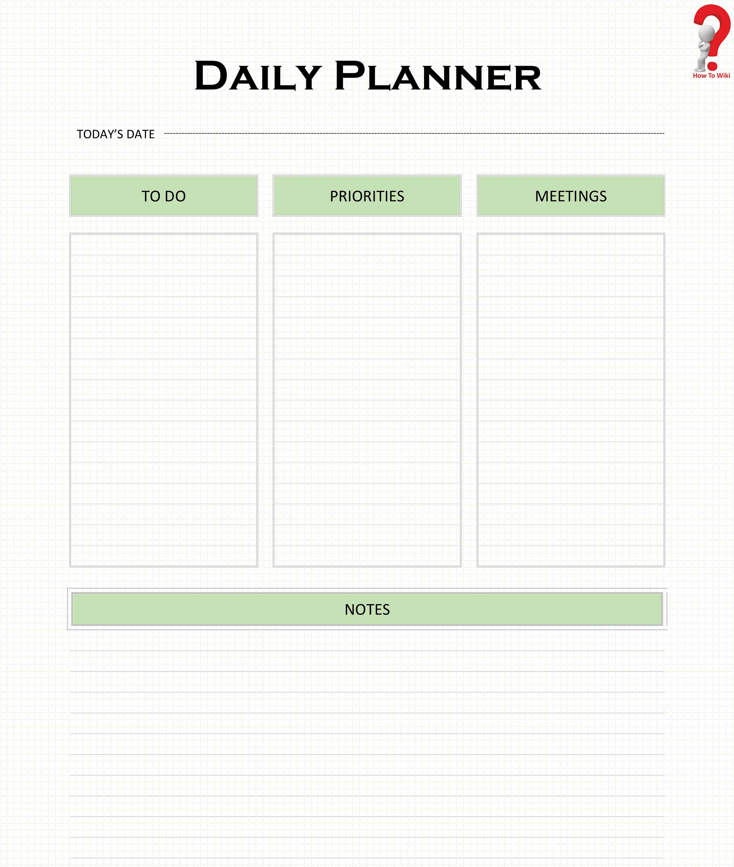 How To Use Printable Daily Planner Template Pdf Excel Word Howtowiki