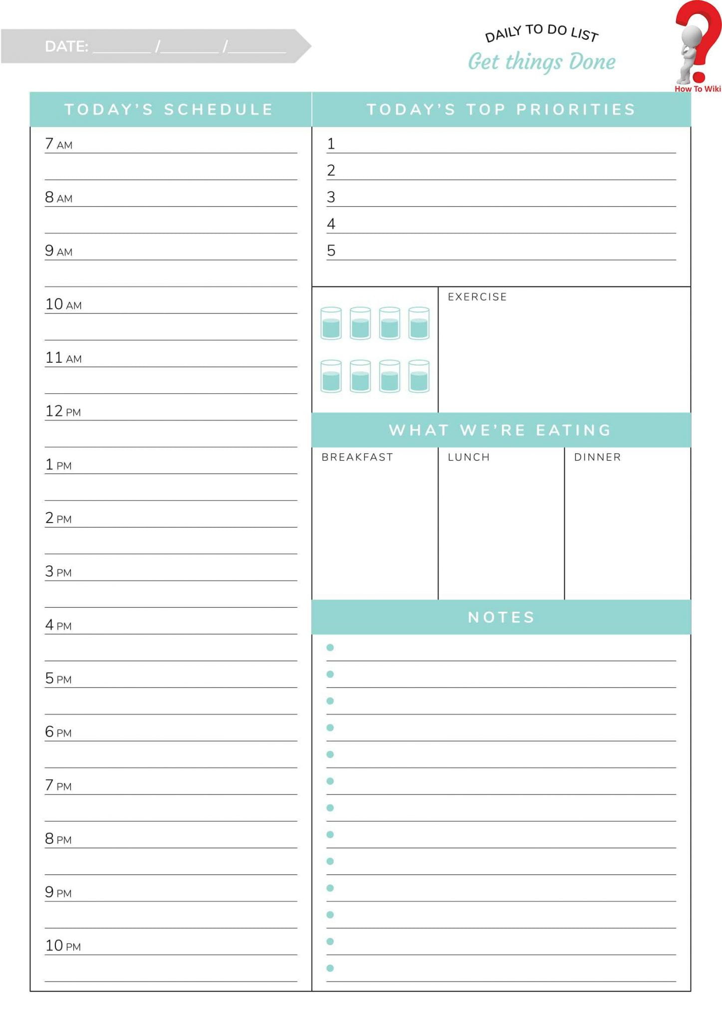 How To Use Printable Daily Planner Template [Pdf, Excel, Word] | HowToWiki