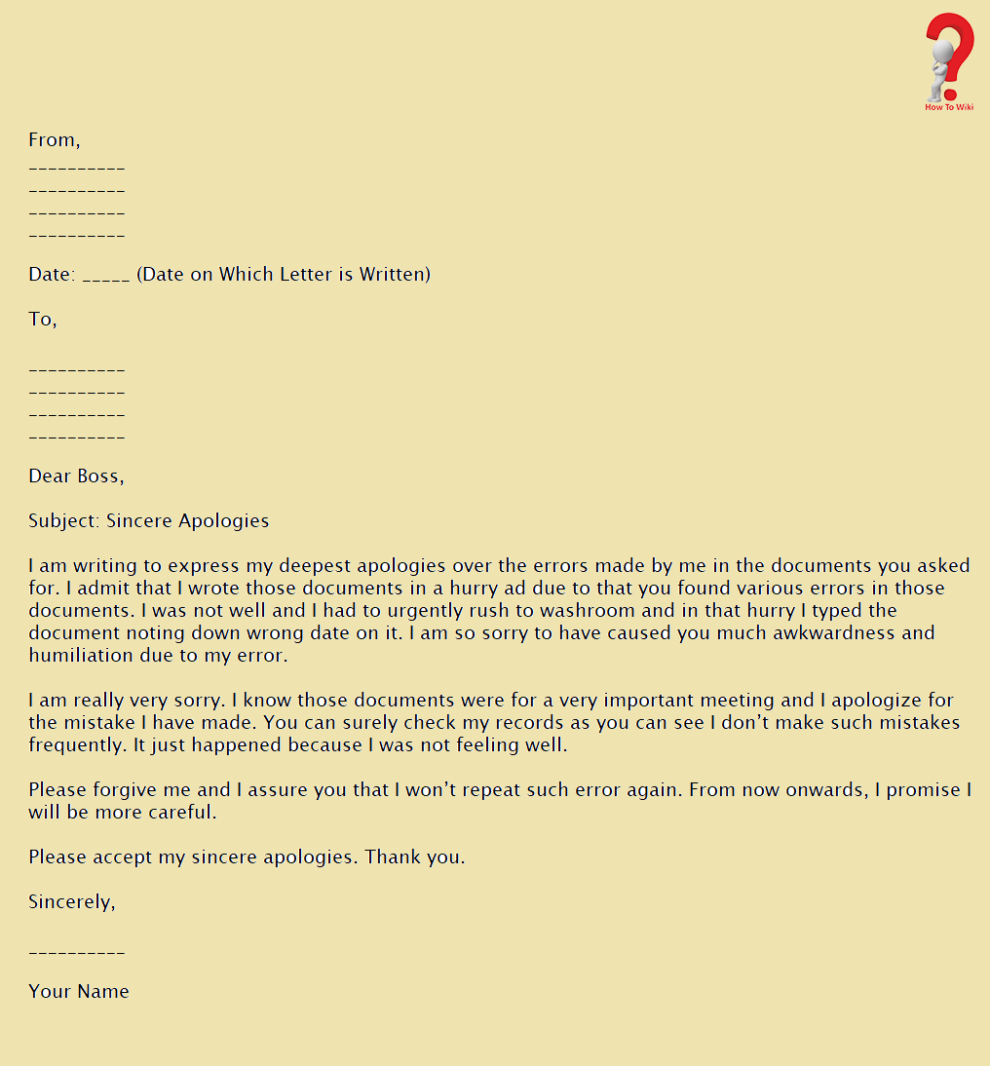How To Write Apology Letter To Boss With Example Sample Templates 