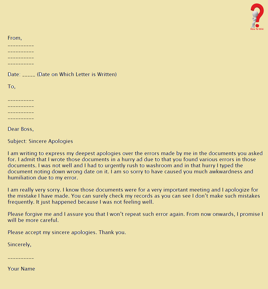 Apology Letter To Boss For Misconduct from howtowiki.net