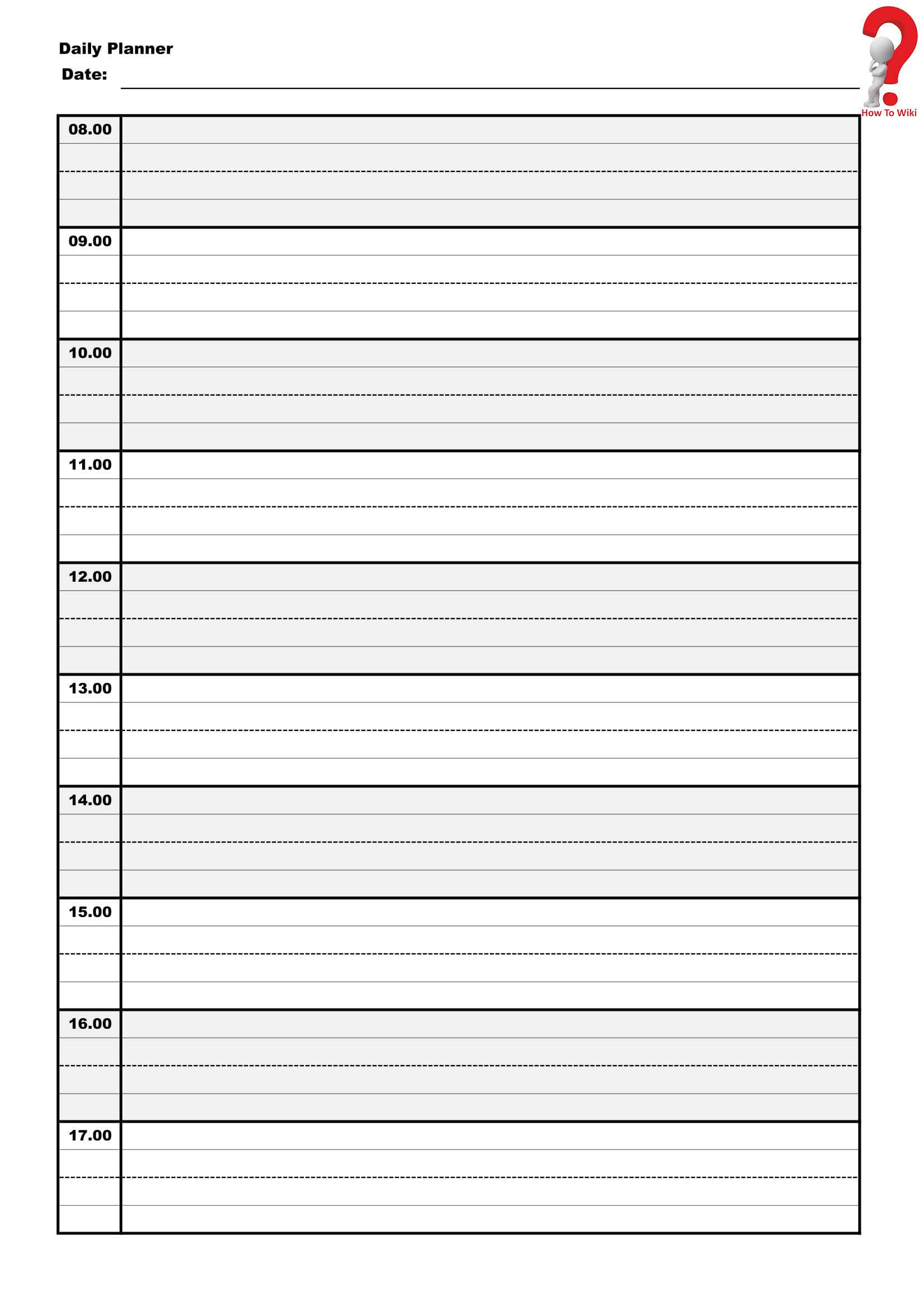 How To Use Printable Daily Planner Template [Pdf, Excel, Word] | HowToWiki