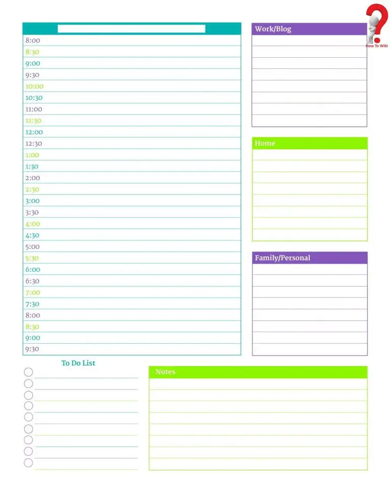 How To Use Printable Daily Planner Template Pdf Excel Word Howtowiki