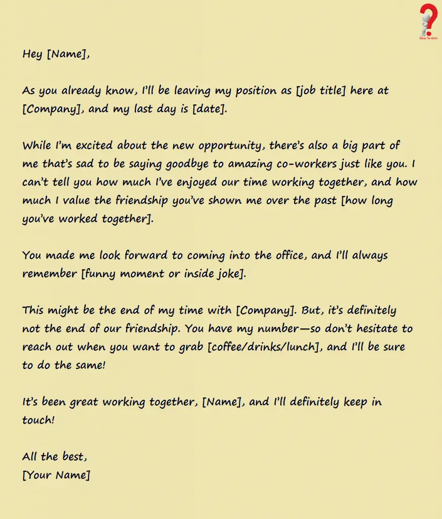 resignation email to coworkers examples