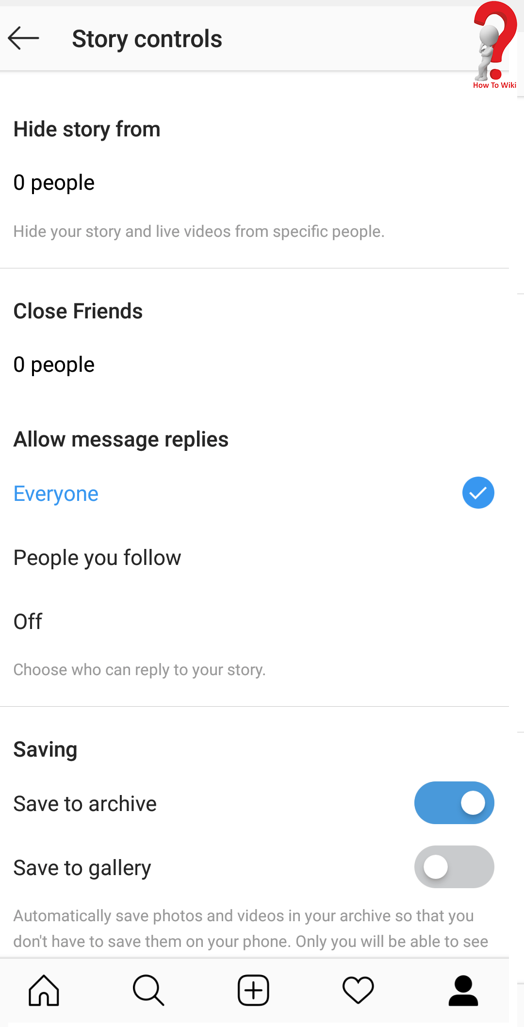 hide Instagram stories