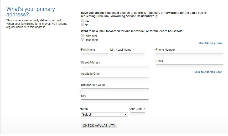 usps mail forward form