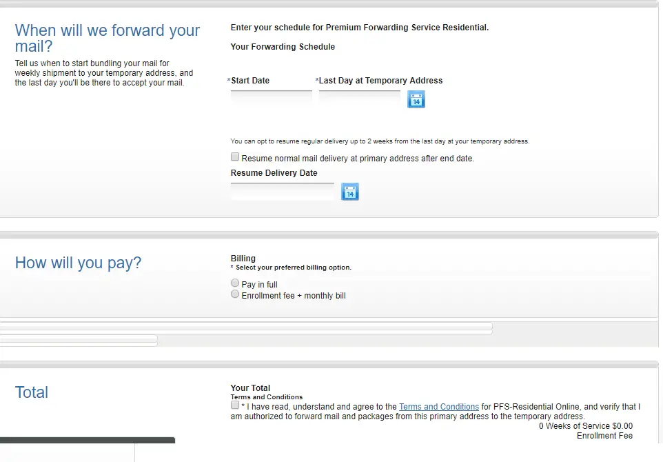 usps premium mail forwarding form