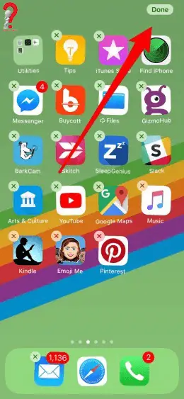 uninstall apps in iphone