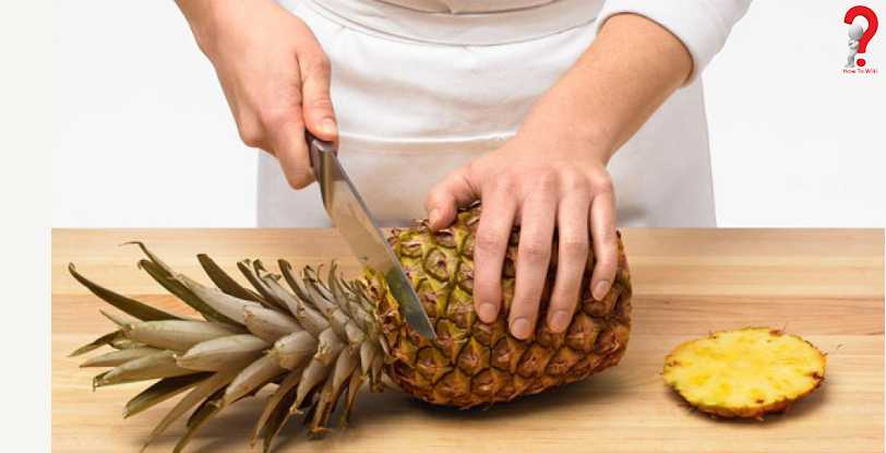 How to cut an open Pineapple into Chunks