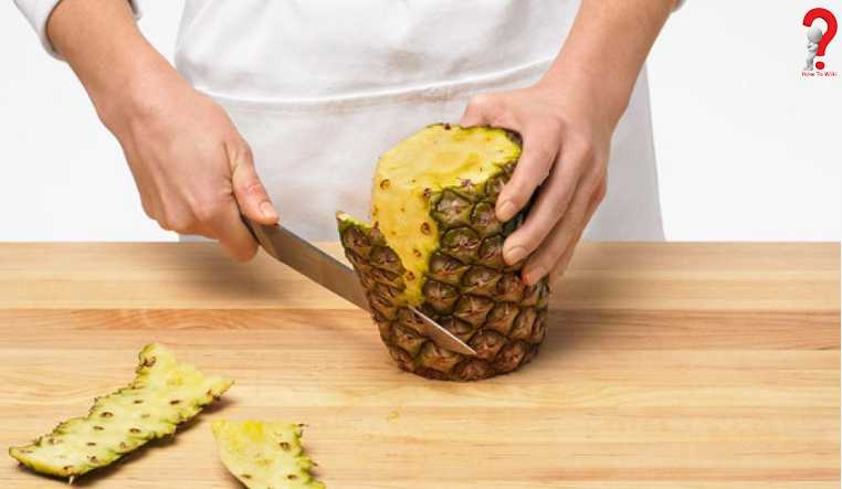 How to cut an open Pineapple