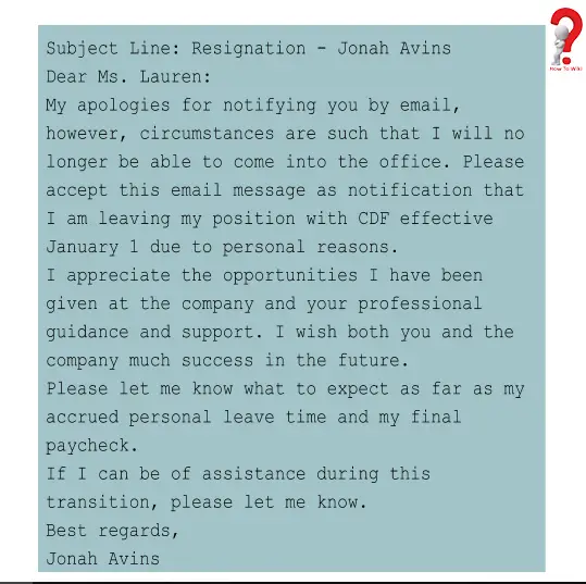 How To Write Resignation Email To Manager - Sample Email | HowToWiki