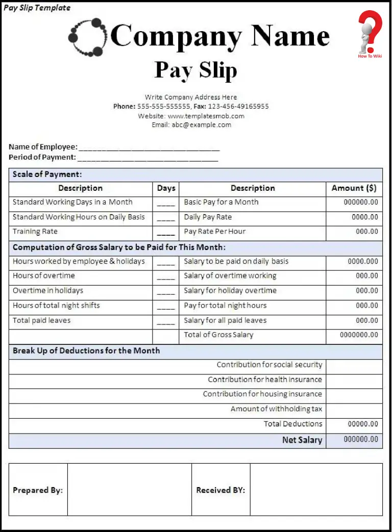 salary slip format example
