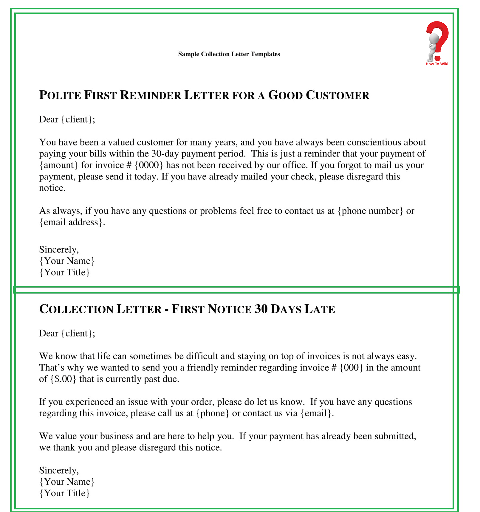 Collection Notice Letter