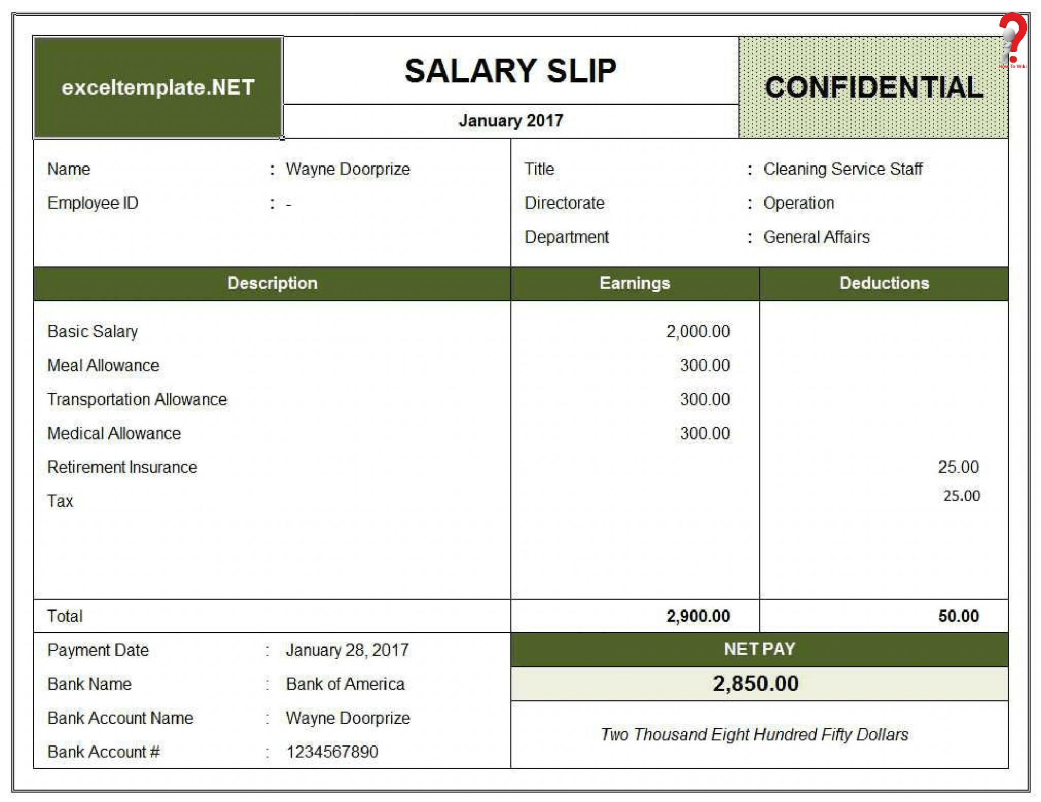 salary slip format company