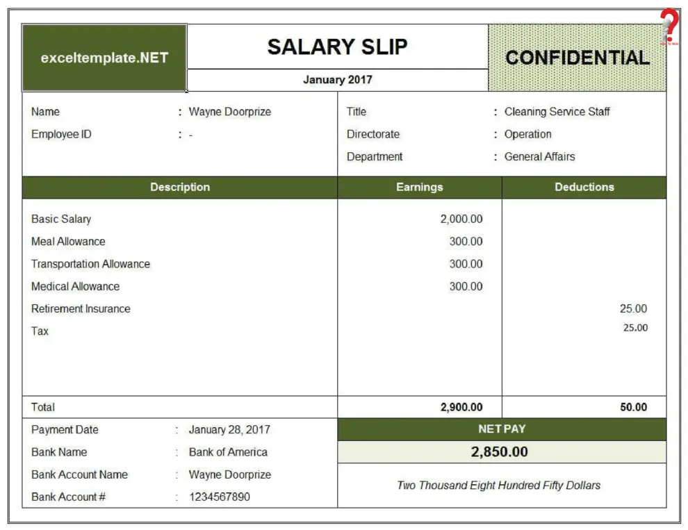 salary slip format in pdf