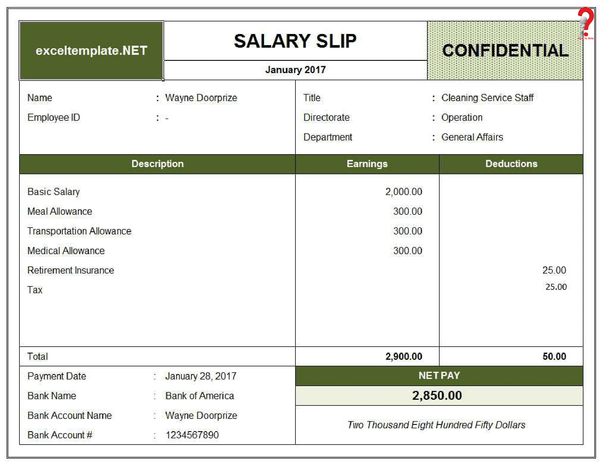 How To Make Salary Slip Format in PDF, Excel, Word | HowToWiki