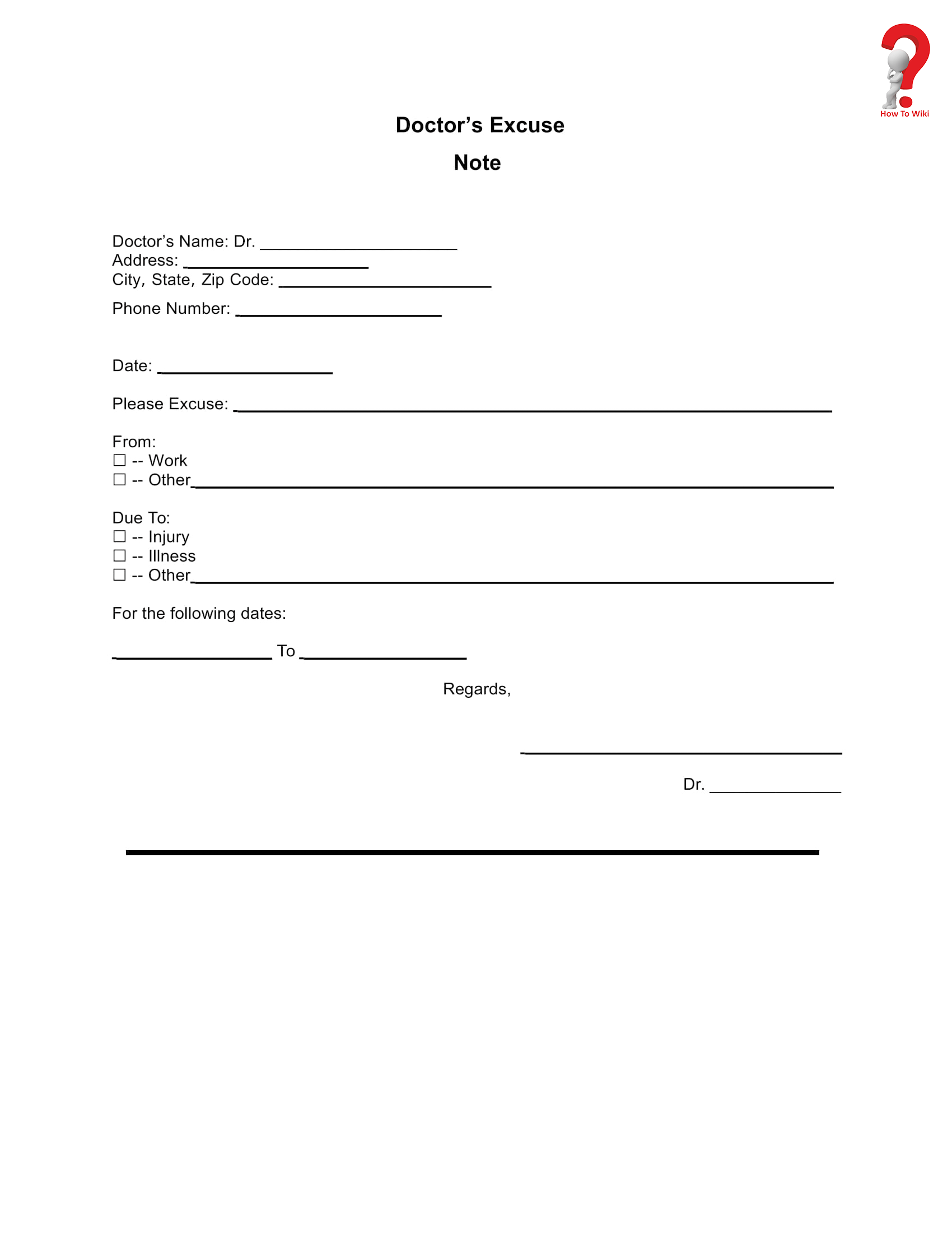 Printable templates for Doctor's notes