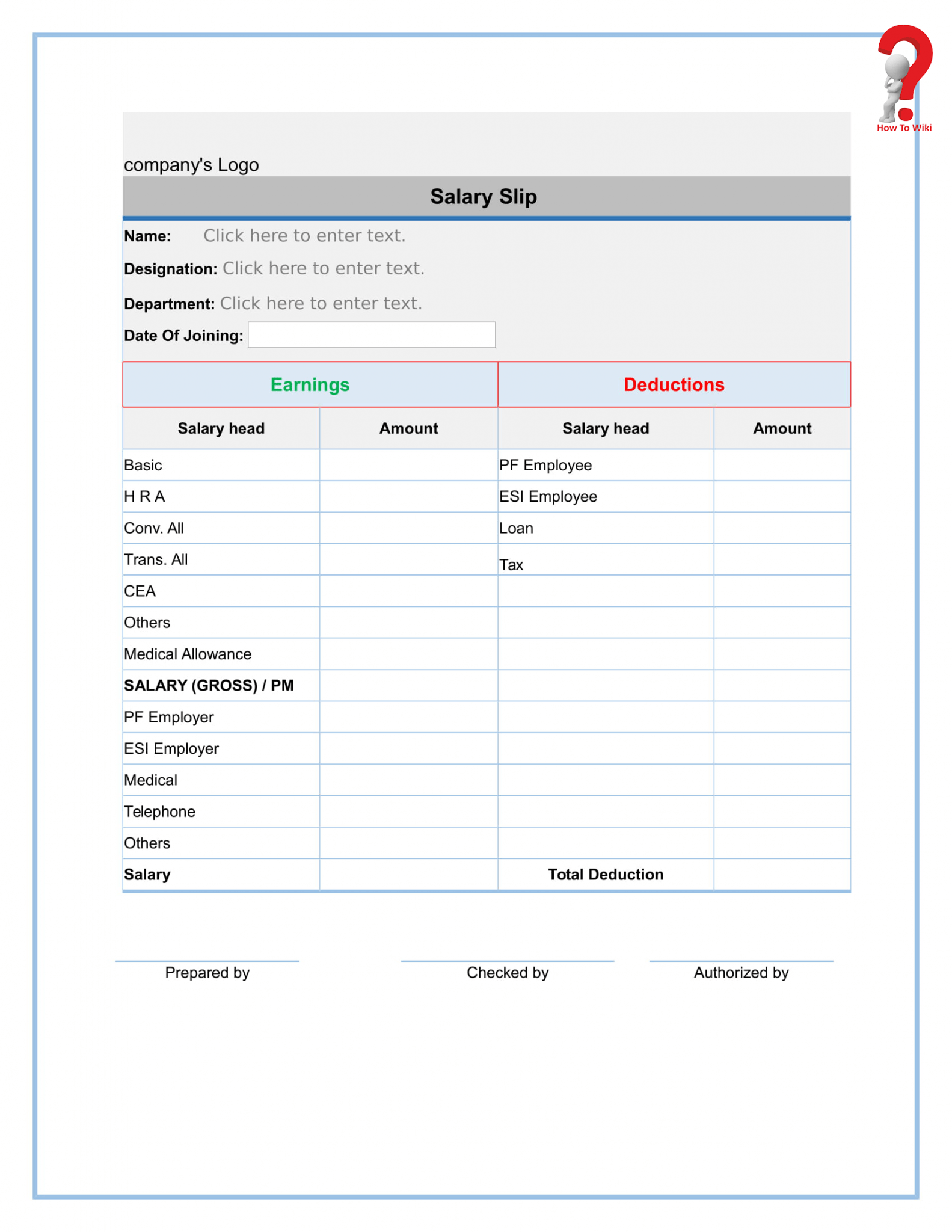 How To Create a Free Payslip Template in Excel, PDF, Word Format