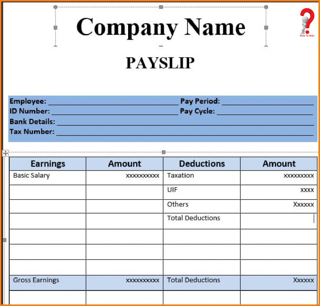 Excel Format Salary Slip Psvsa