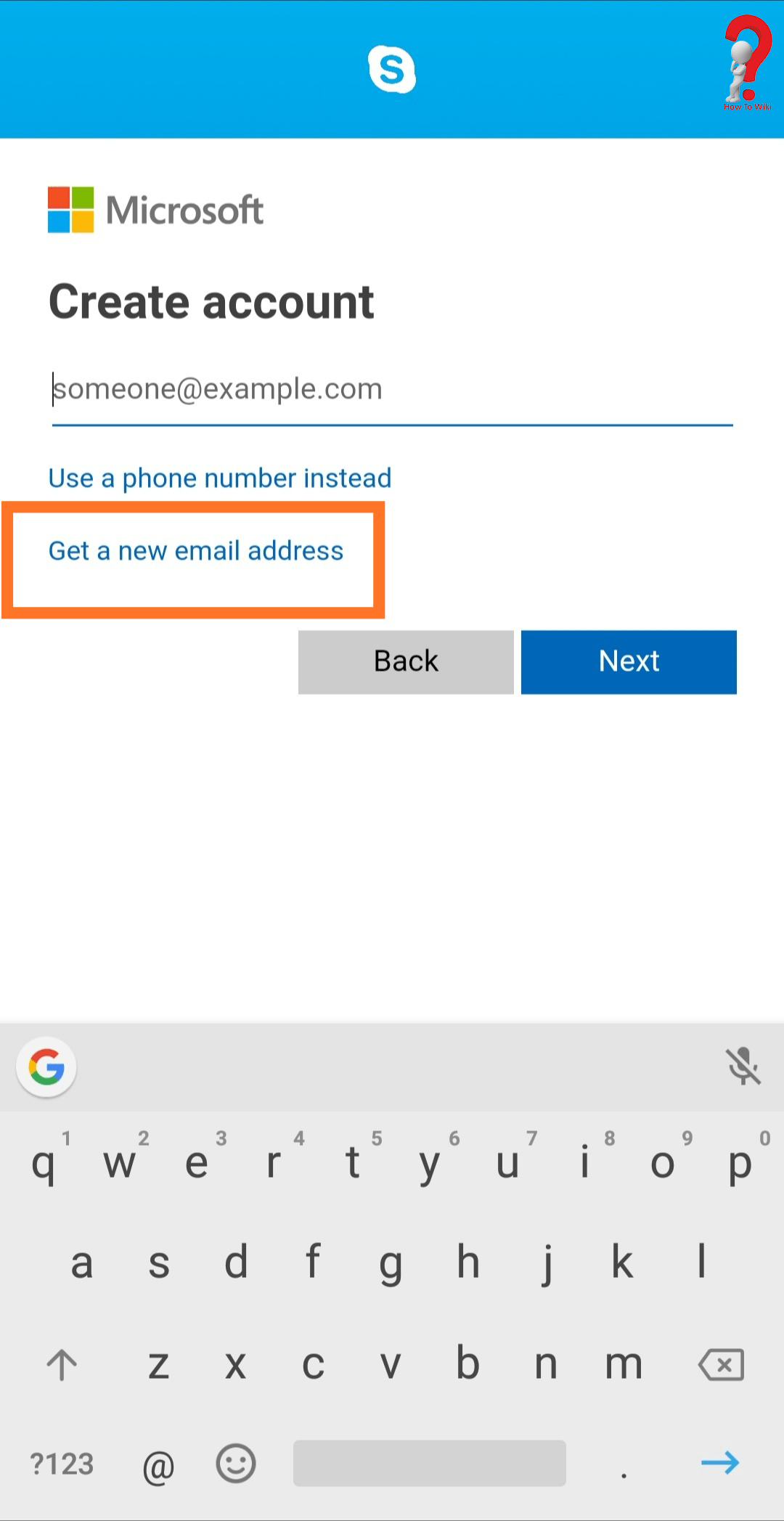 create new skype account same email