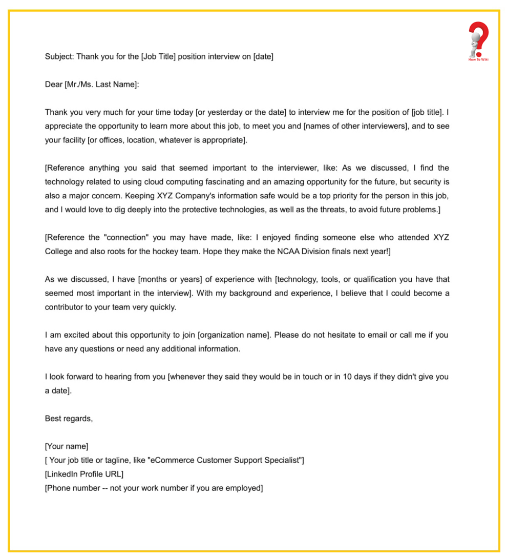 How To Write Thank You Letter Template After Interview ...