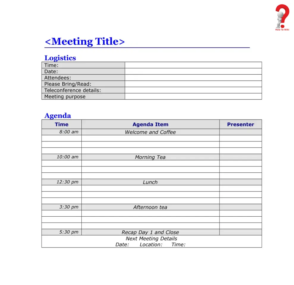 How To Write A Meeting Agenda Template | HowToWiki