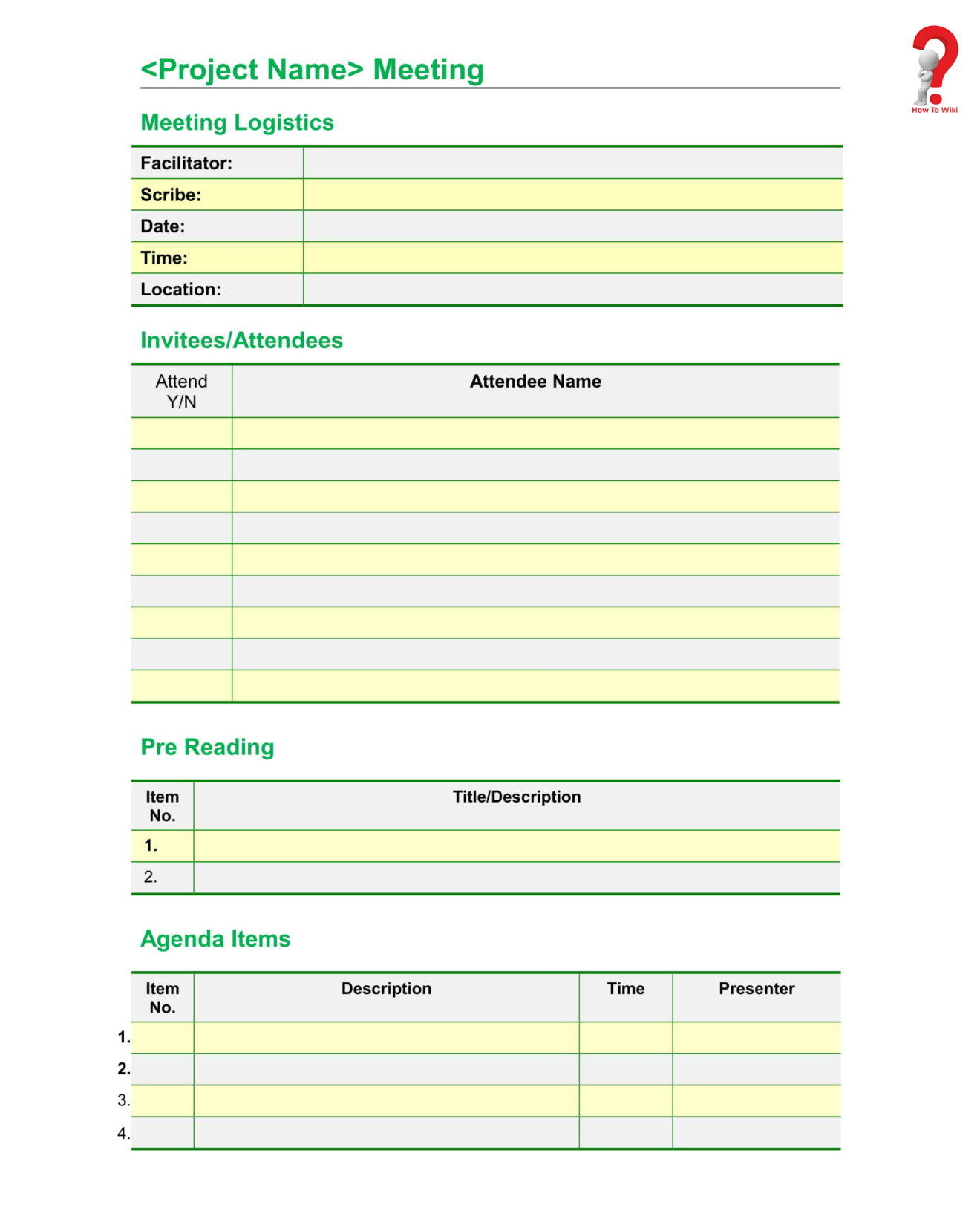 How To Write A Meeting Agenda Template Howtowiki