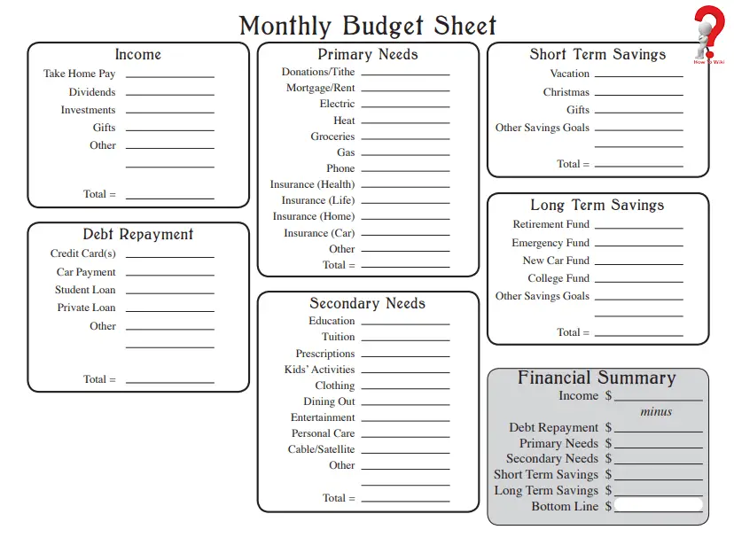 printable monthly budget