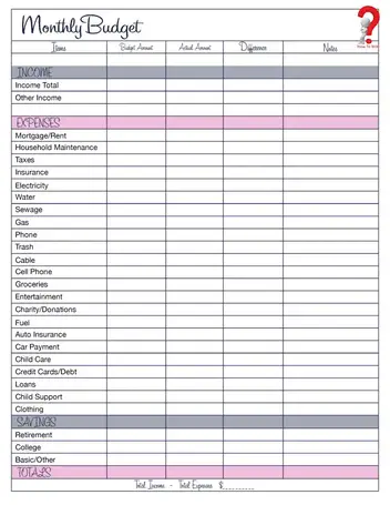 how to make a free printable monthly budget template in pdf excel howtowiki