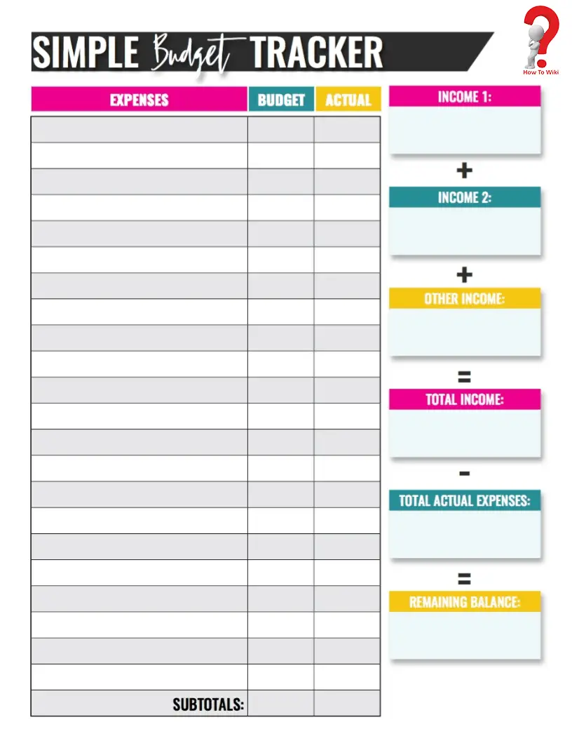 basic simple monthly budget