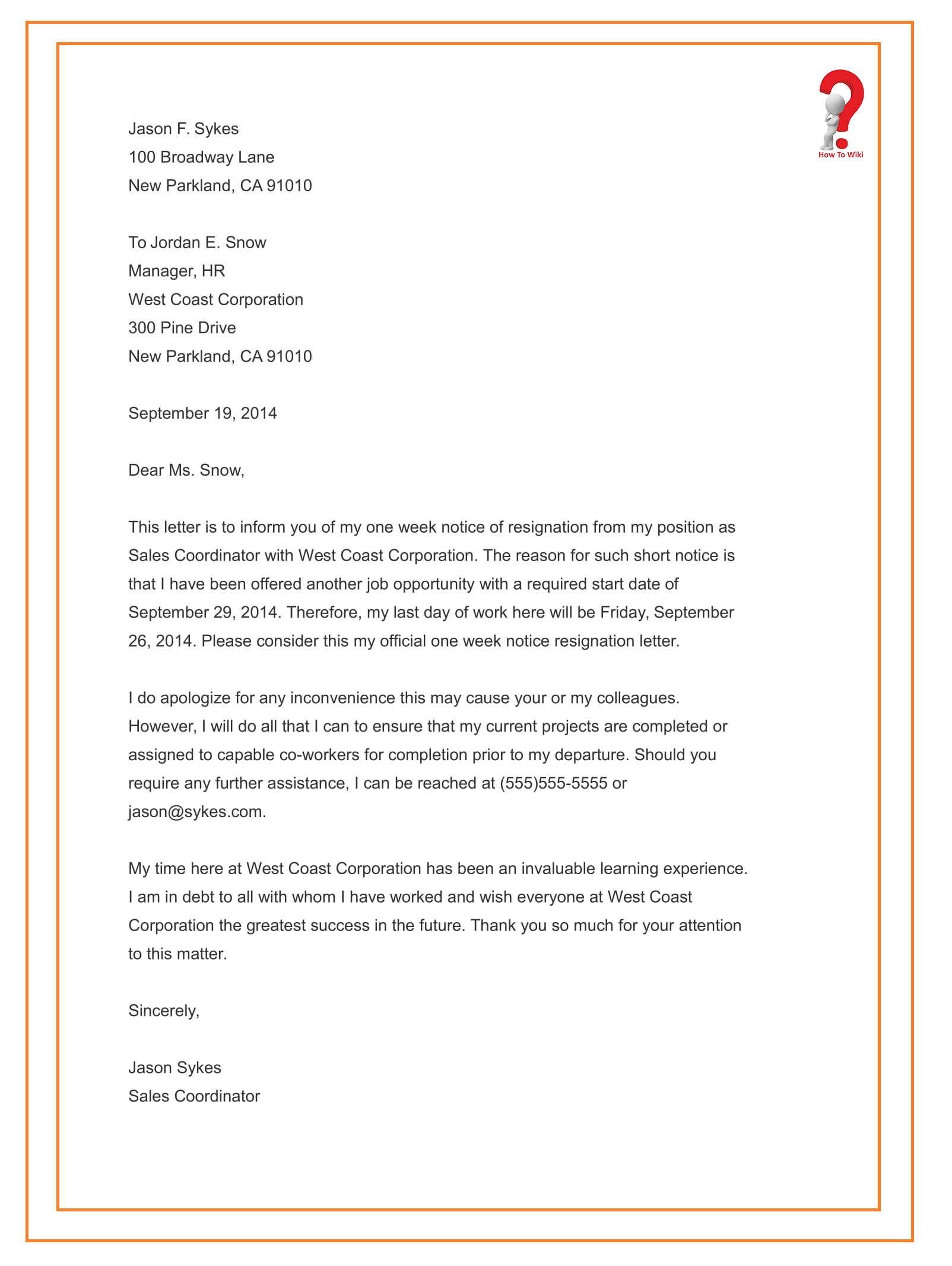 Cure Notice Letter