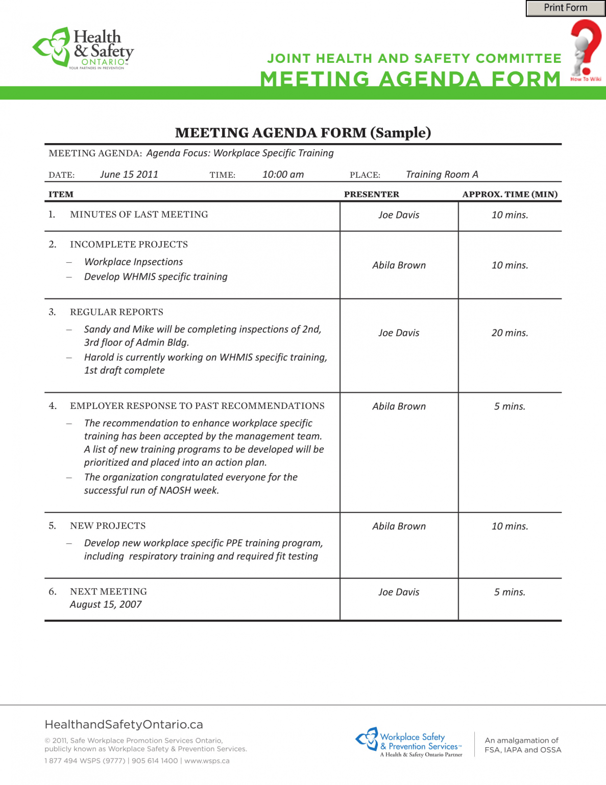 How To Write A Meeting Agenda Template Howtowiki