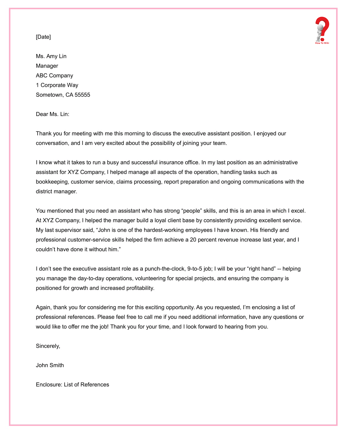 Short And Sweet Thank You Letter After Interview