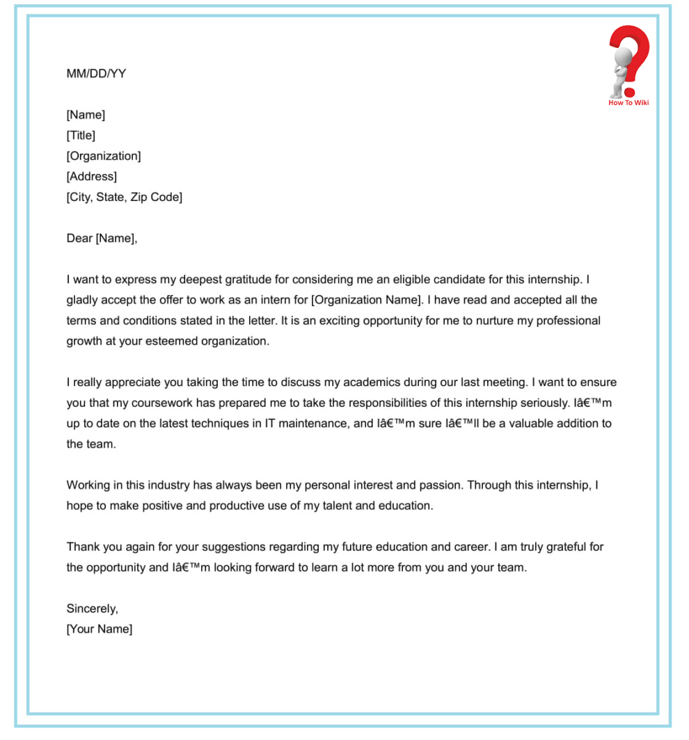 How To Write Thank You Letter Template For Internship | HowToWiki