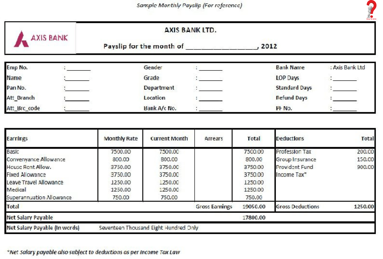 hdfc bank employee salary slip pdf