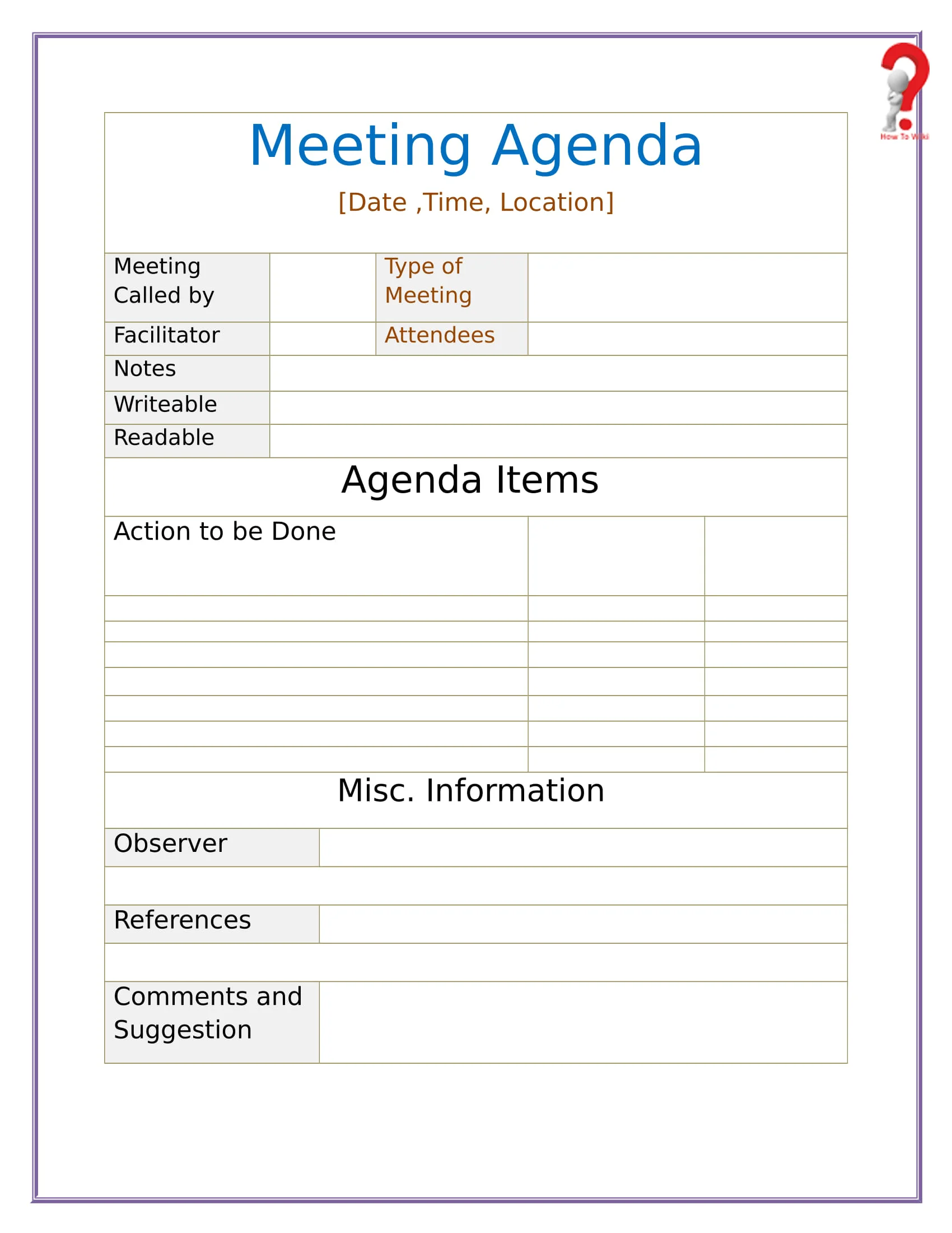 How To Write A Meeting Agenda Template 11 simple meeting agenda