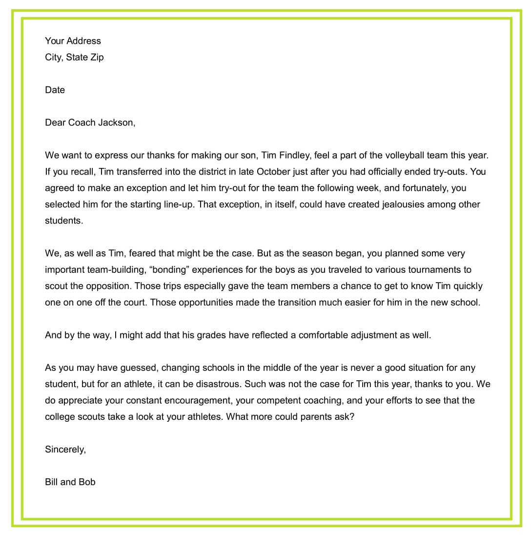 Student Thank You Letter To Teacher From Parent Sample