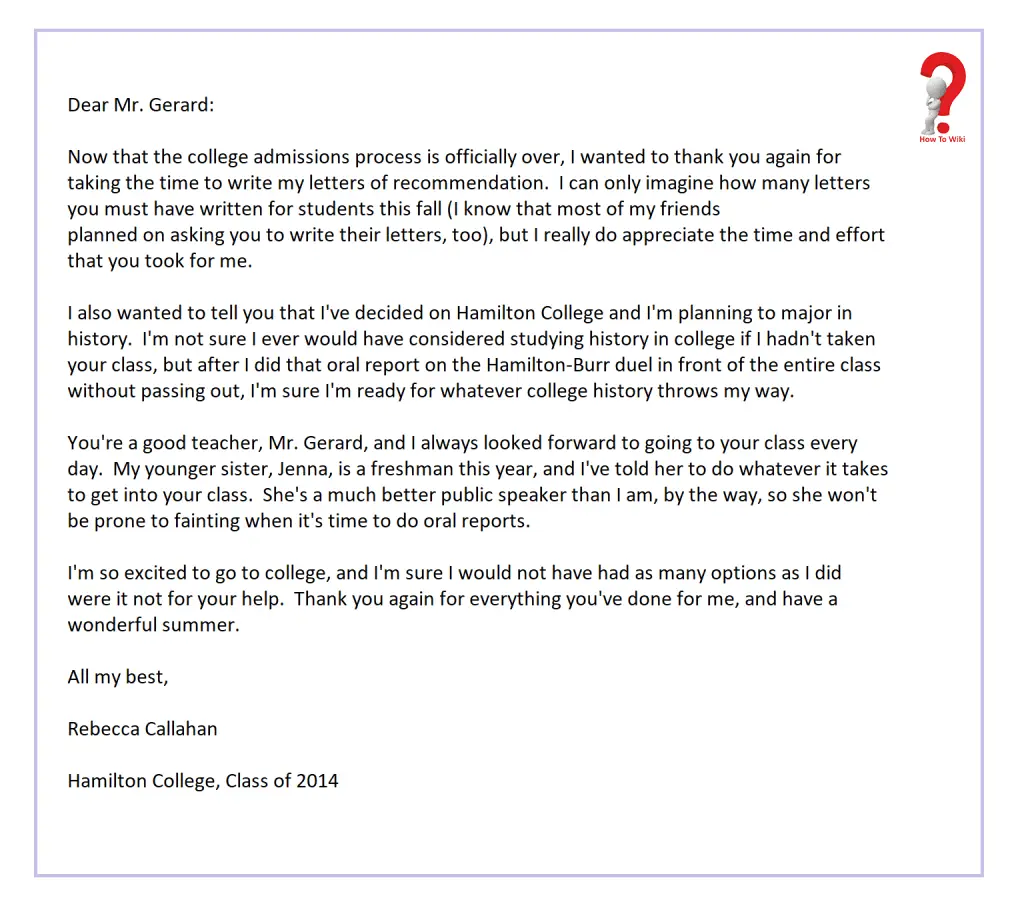 How To Write Thank You Letter For HowToWiki