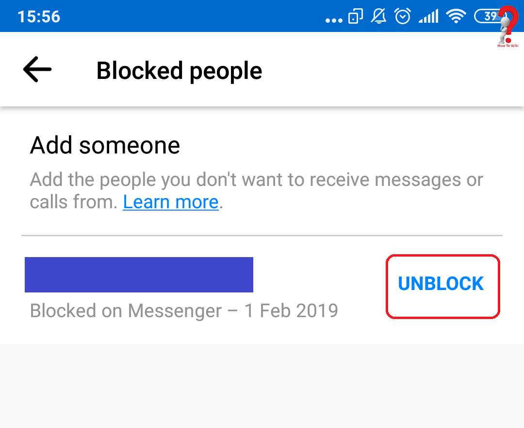 Unblock on Facebook Messenger