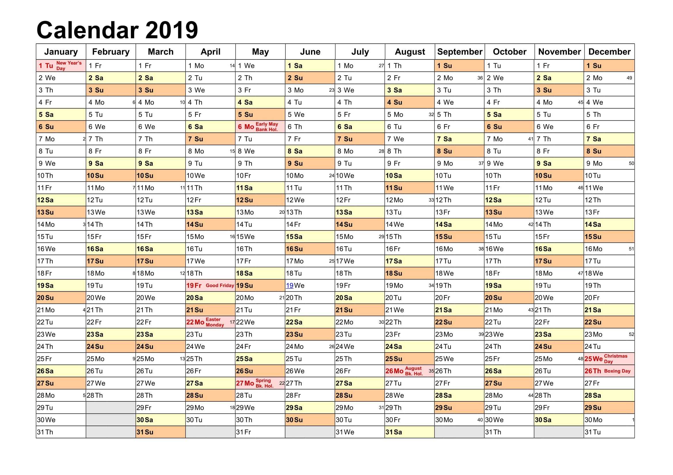 calendar-2019-landscape-1 | How to Wiki