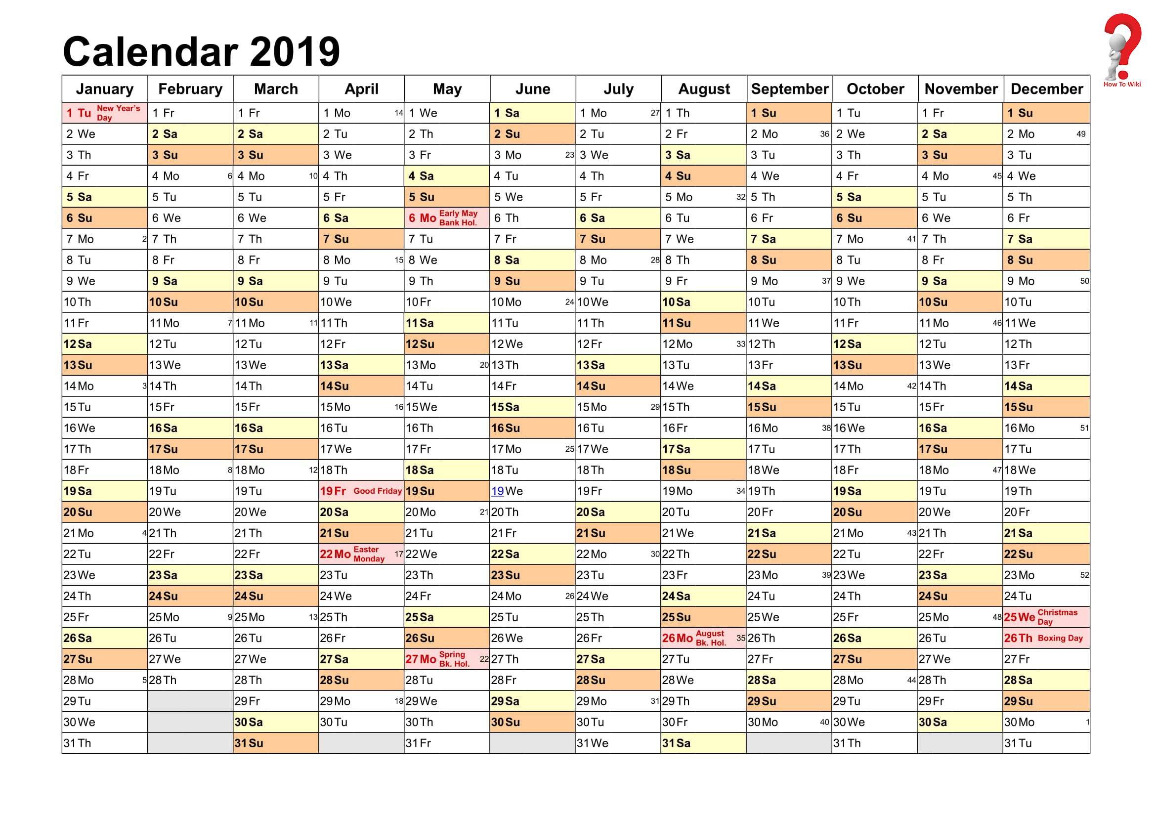 Yearly planner template