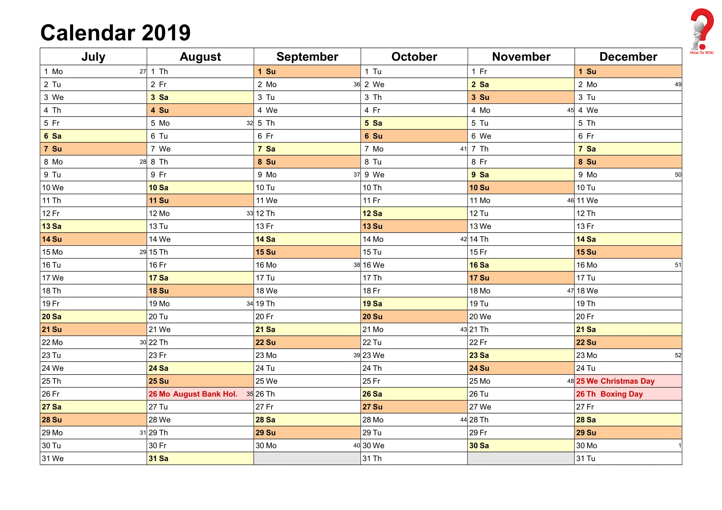 2019 Yearly Planner